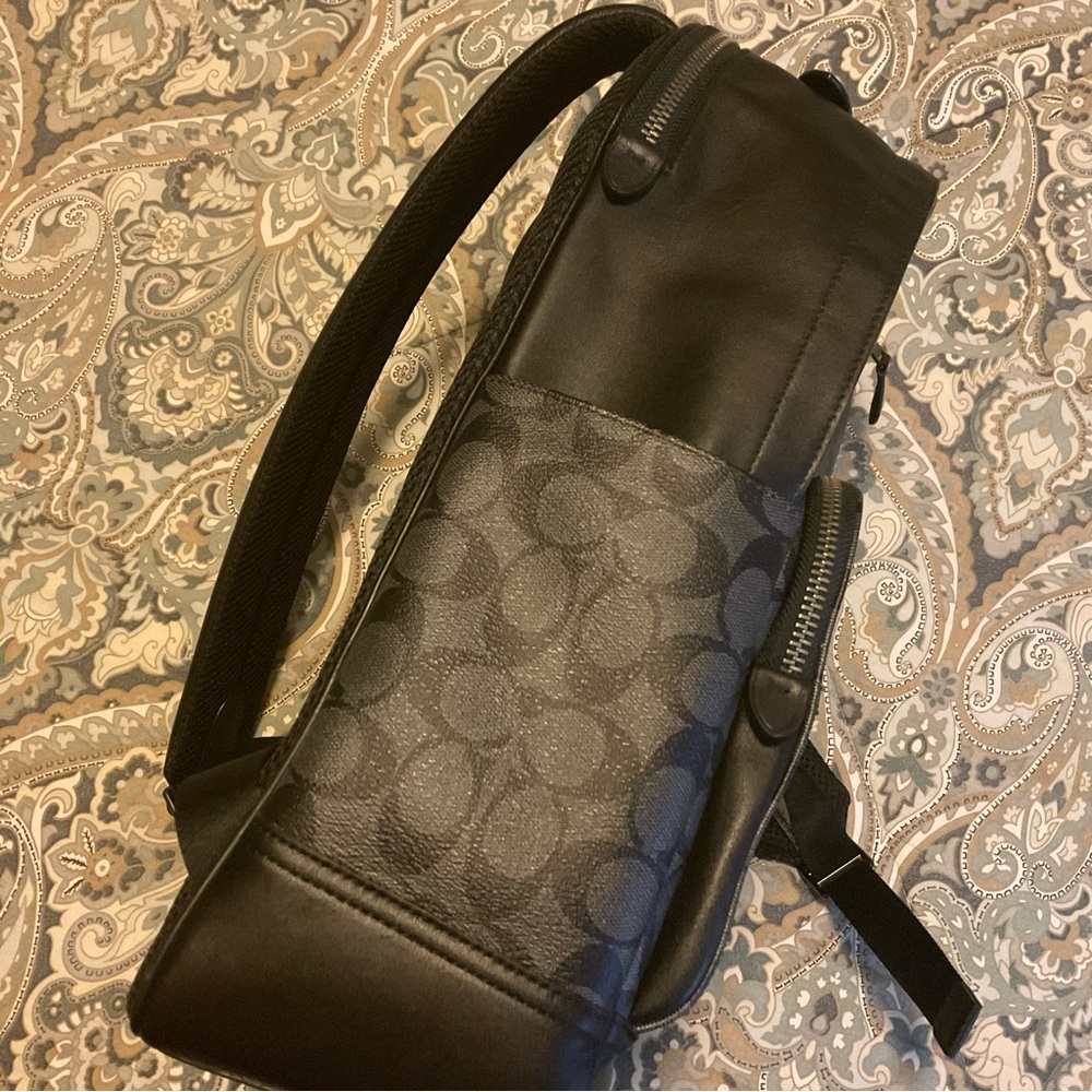 New Coach Graham In Signature Canvas Gunmetal Backpack - Picture 11 of 16